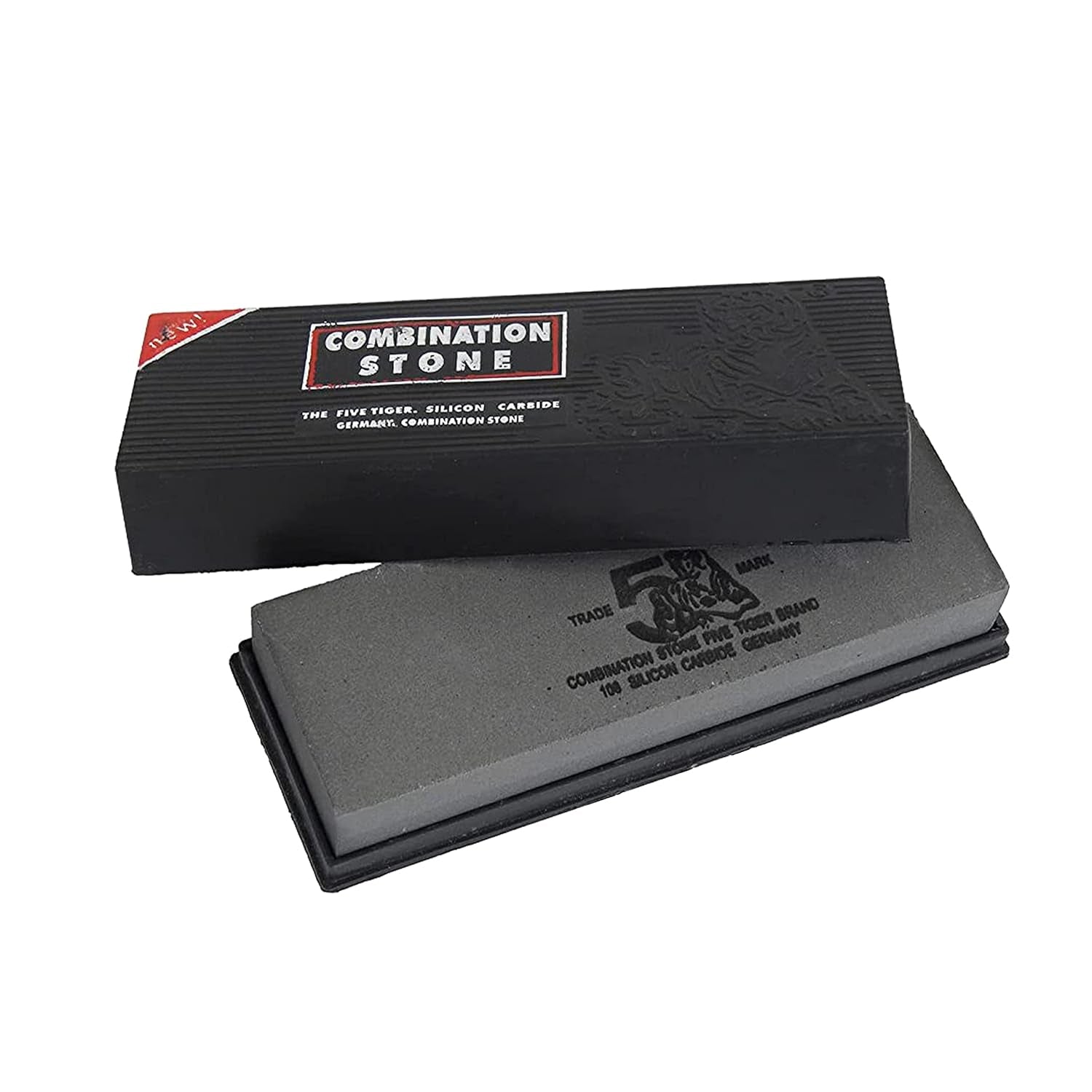 Silicon Carbide German Combination Stone, Dual Sided Stone for Knife and Tools Sharpening with Safety Case Silicon Carbide German Combination Stone, Dual Sided Stone for Knife and Tools Sharpening with Safety Case